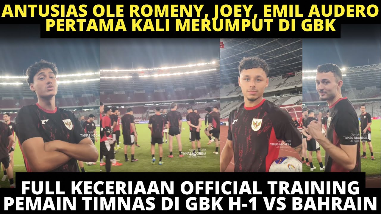 OFFICIAL TRAINING TIMNAS INDONESIA DI GBK H-1 VS BAHRAIN. FULL KECERIAAN PEMAIN MENGINJAK RUMPUT GBK