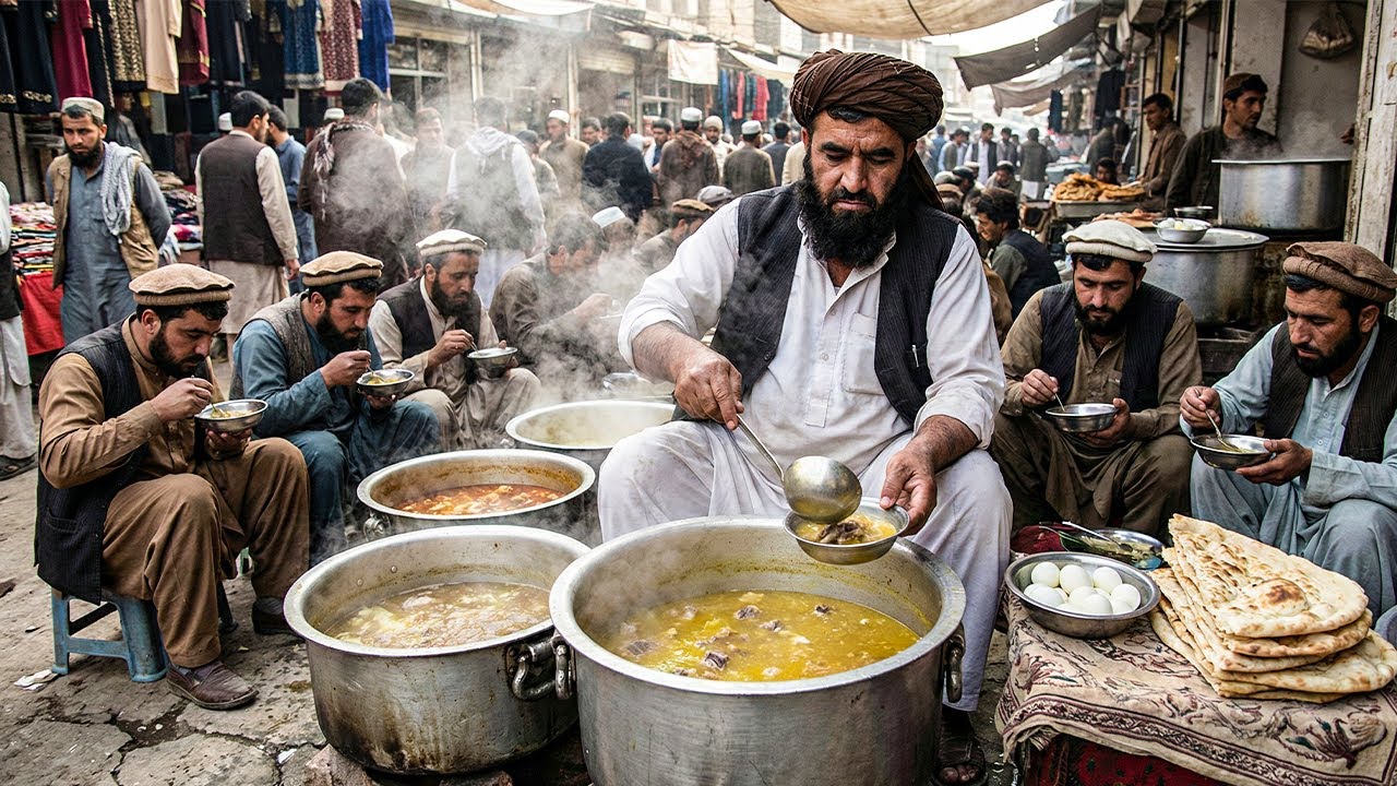 Afghanistan Cheap Street Food | Old Man Selling Traditional Yakhni Soup | Soup recipe