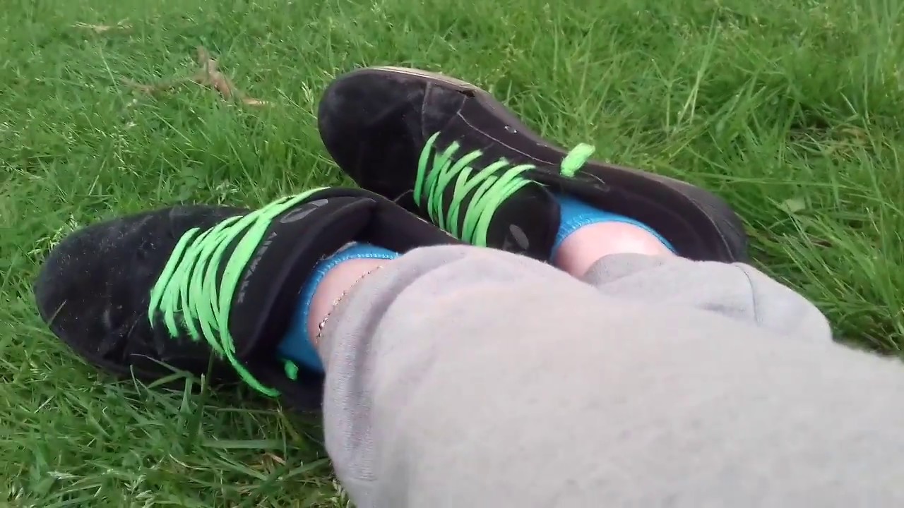 His Blue Socks in the park tease