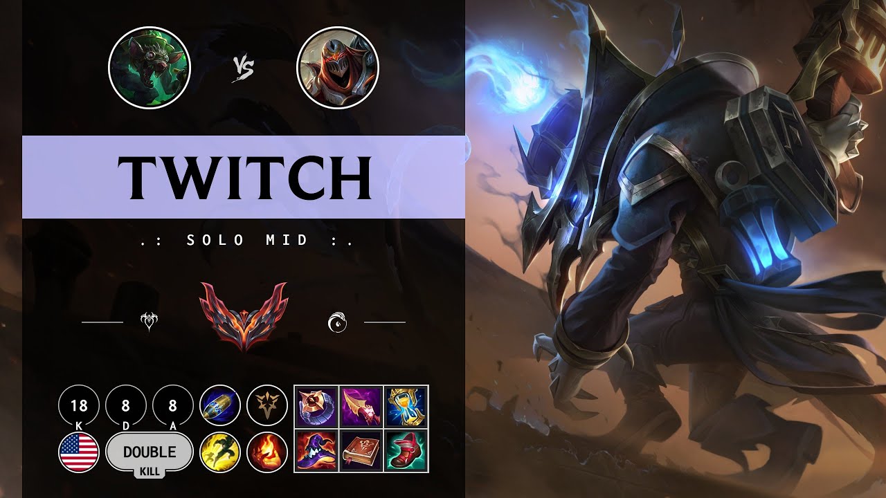 Twitch Mid vs Zed - NA Grandmaster Patch 14.10