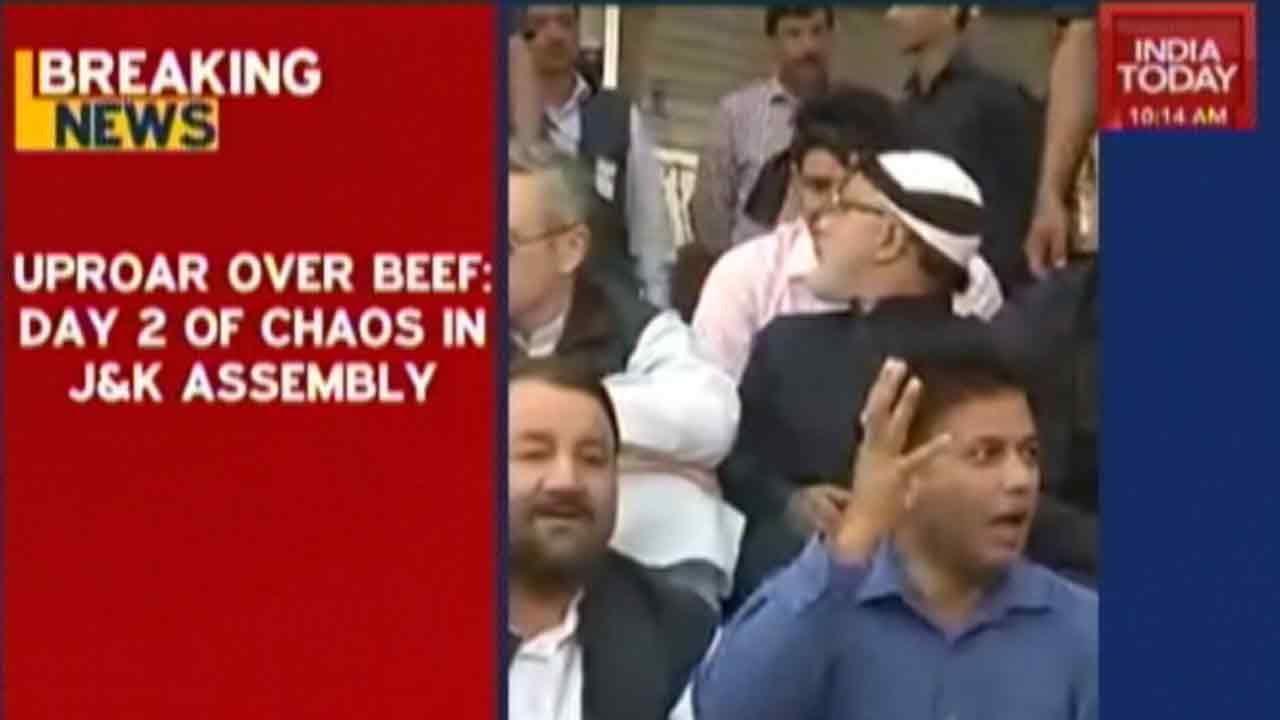Chaos In J&K Assembly: Protests Against NC MLAs' Suspension, Beef Controversy