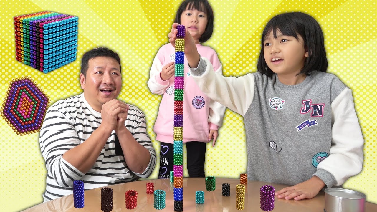 つぶつぶ磁石でいろんなものが作れちゃう！まーちゃんおーちゃんがずっと欲しかったおもちゃで遊んだよ♪himawari-CH