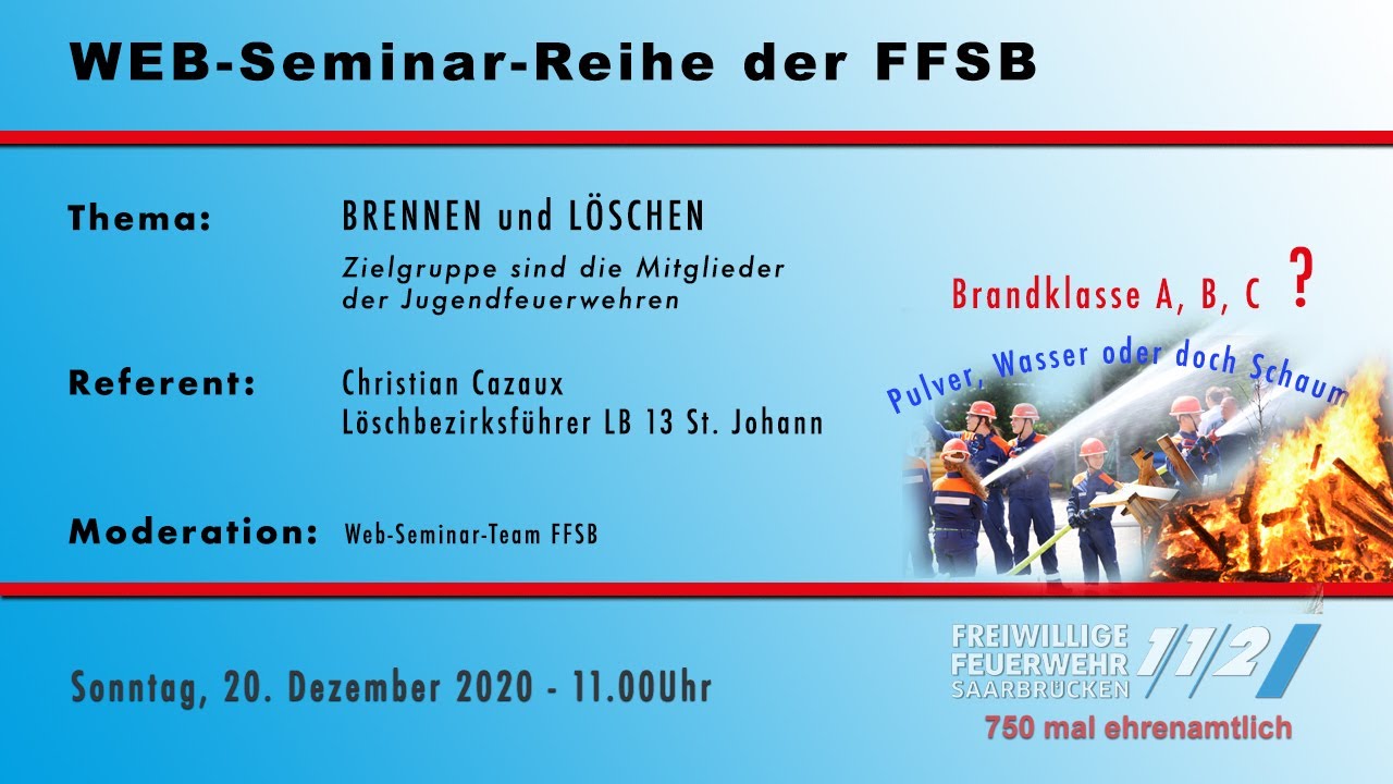 #2 Web-Seminar FFSB - Brennen und Löschen für die Jugendfeuerwehr