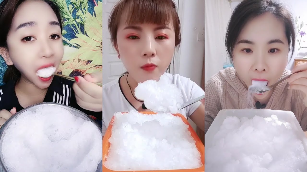 POWDERY ICE SOFT ICE EATING ASMR ❄️WHITE ICE EATING ASMR 먹방 ASMR 얼음먹방 ASMR 氷