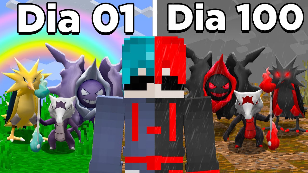 SOBREVIVI 100 DIAS COM MEU INIMIGO MINECRAFT PIXELMON O FILME