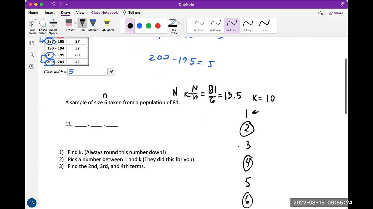 Finding a systematic sample