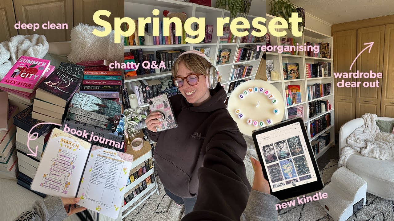 SPRING RESET 💐 Deep cleaning, wardrobe clear out, book organisation, reading journal & chatty Q&A