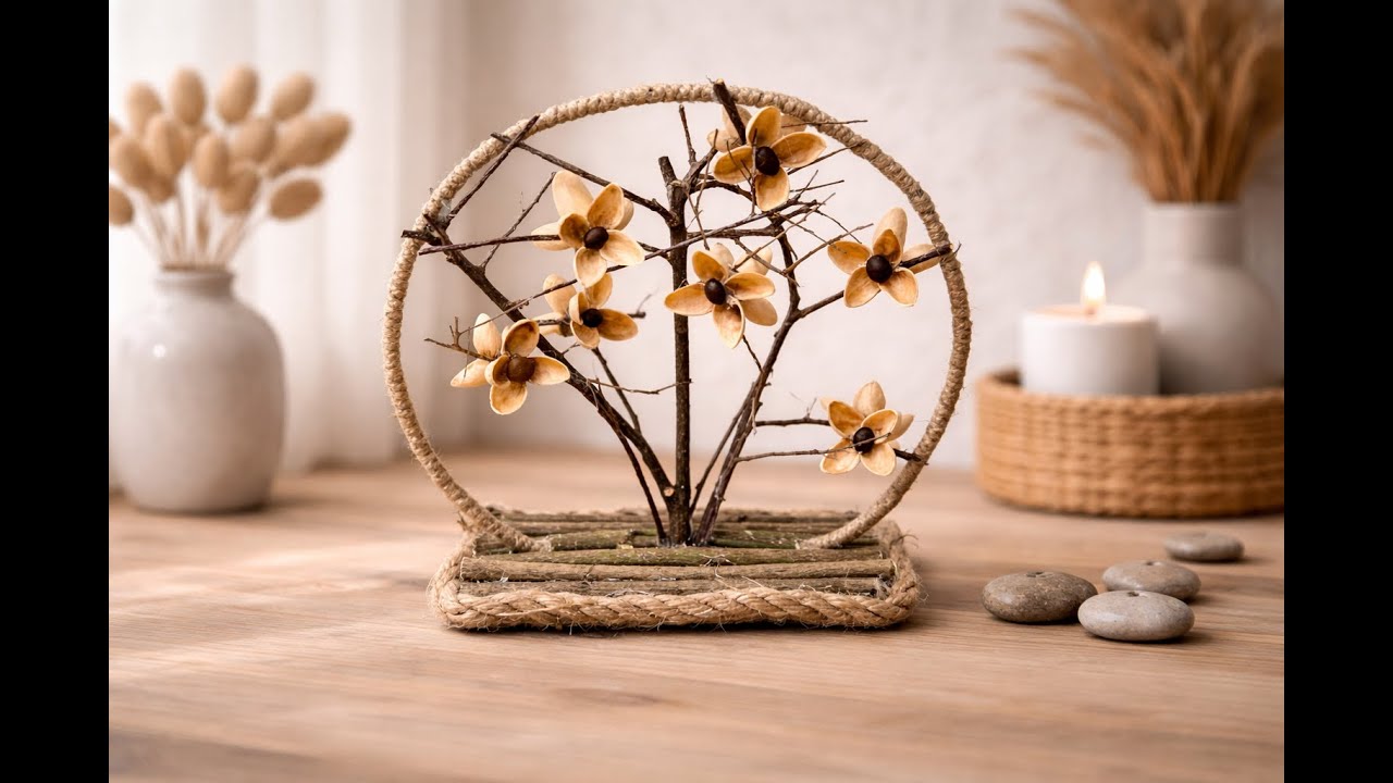 Kunstvolle Deko aus Naturmaterialien 🌿 | Blumen aus Pistazienschalen & Kaffee | DIY Idee