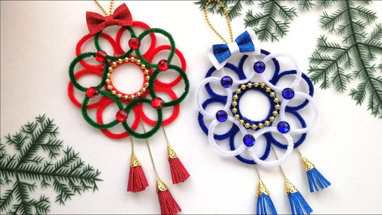 🎄Новогодние поделки 🎀Веночек из синельной проволоки 🎄Поделки на Новый Год 🎄Новогодний декор
