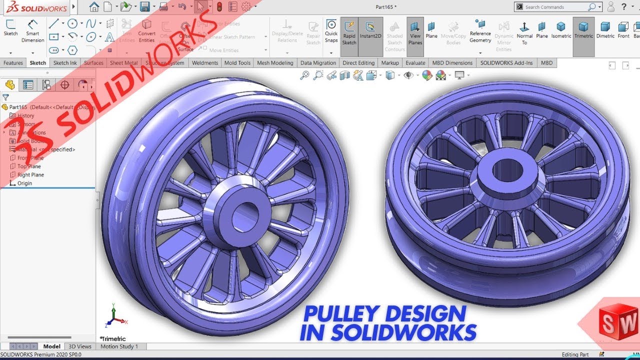 Pulley Design Solidworks Tutorial for Beginners Exercise | Tips and Tricks | Free Courses सीखिए