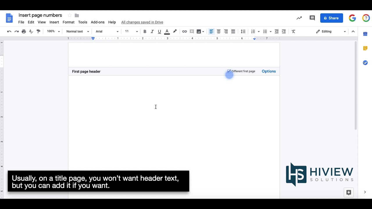 How to customize headers, footers, and page numbers in Docs