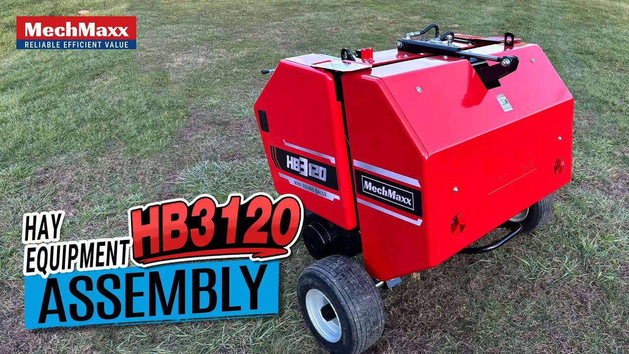 MechMaxx 3-Point PTO Mini Round Hay Baler With Twine Wrap, HB3120 Assembly Video