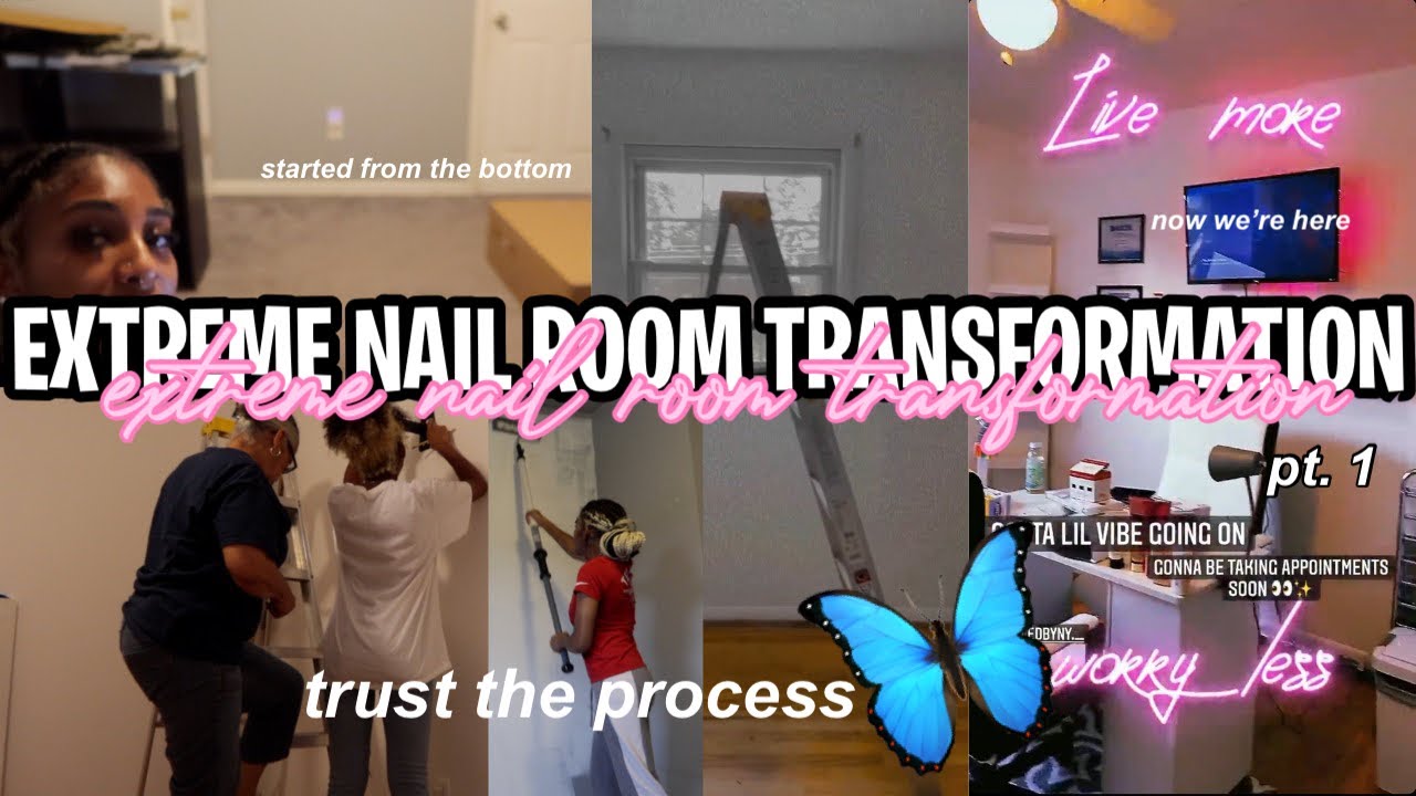 EXTREME NAIL ROOM TRANSFORMATION pt. 1 | painting, putting together furniture, ikea hauls... etc