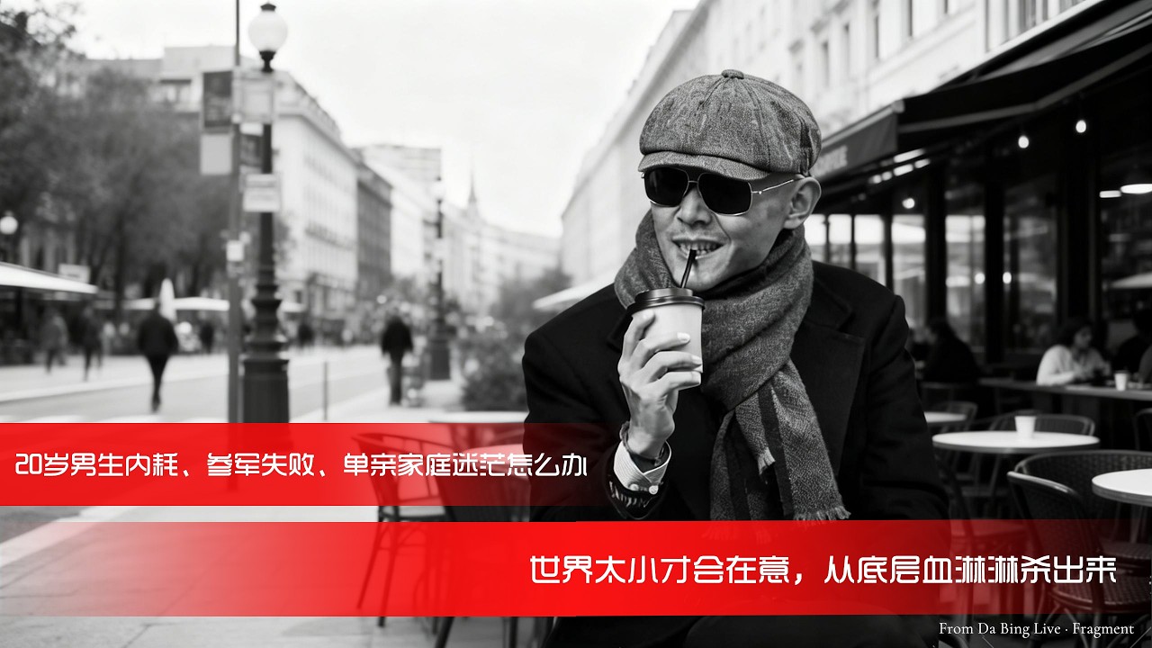 20岁男生内耗、参军失败、单亲家庭迷茫怎么办？大冰：世界太小才会在意，从底层血淋淋杀出来。