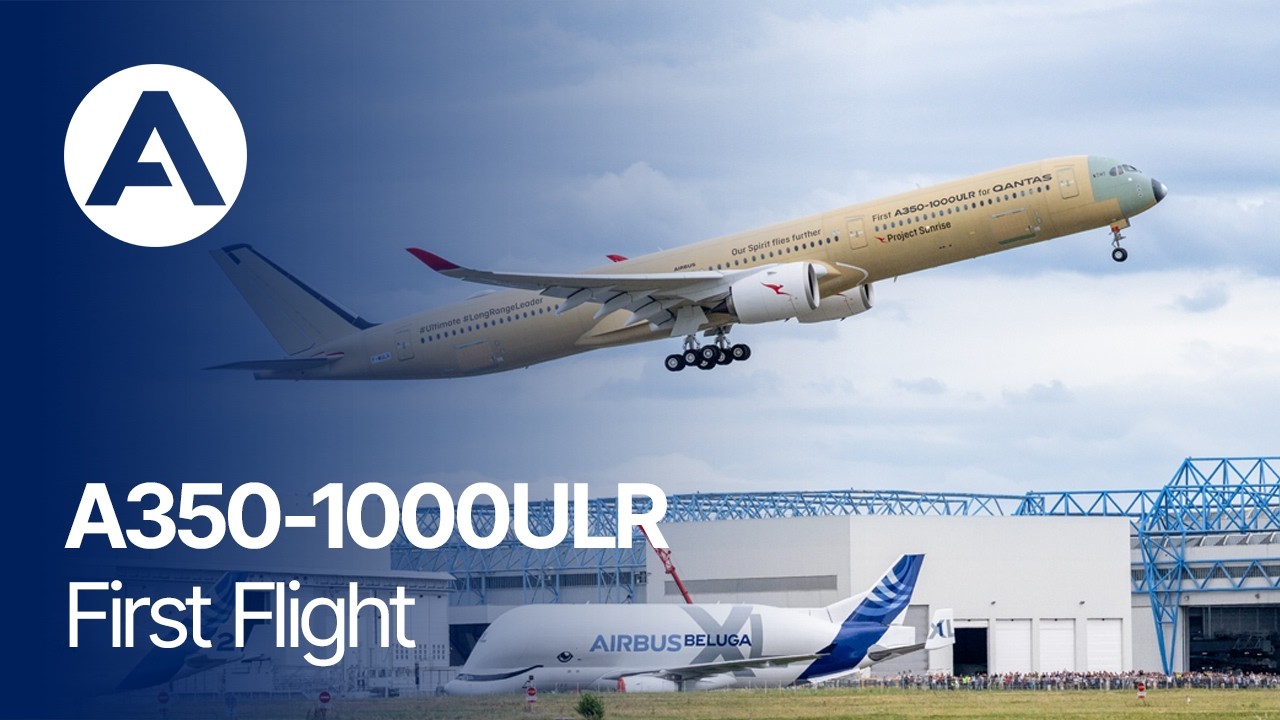 World's longest-range aircraft, the Airbus A350-1000ULR takes to the skies