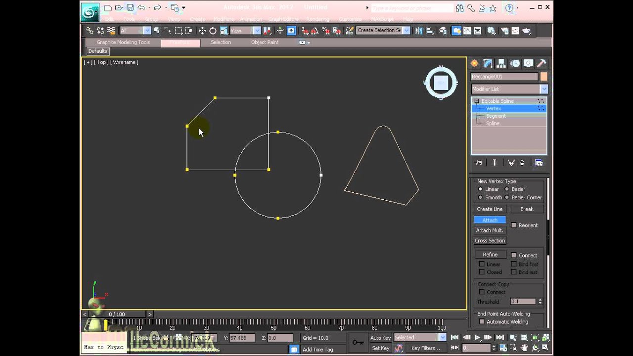 Create and Modify Editable Splines using Parameters and Commands - 3DSMax2012