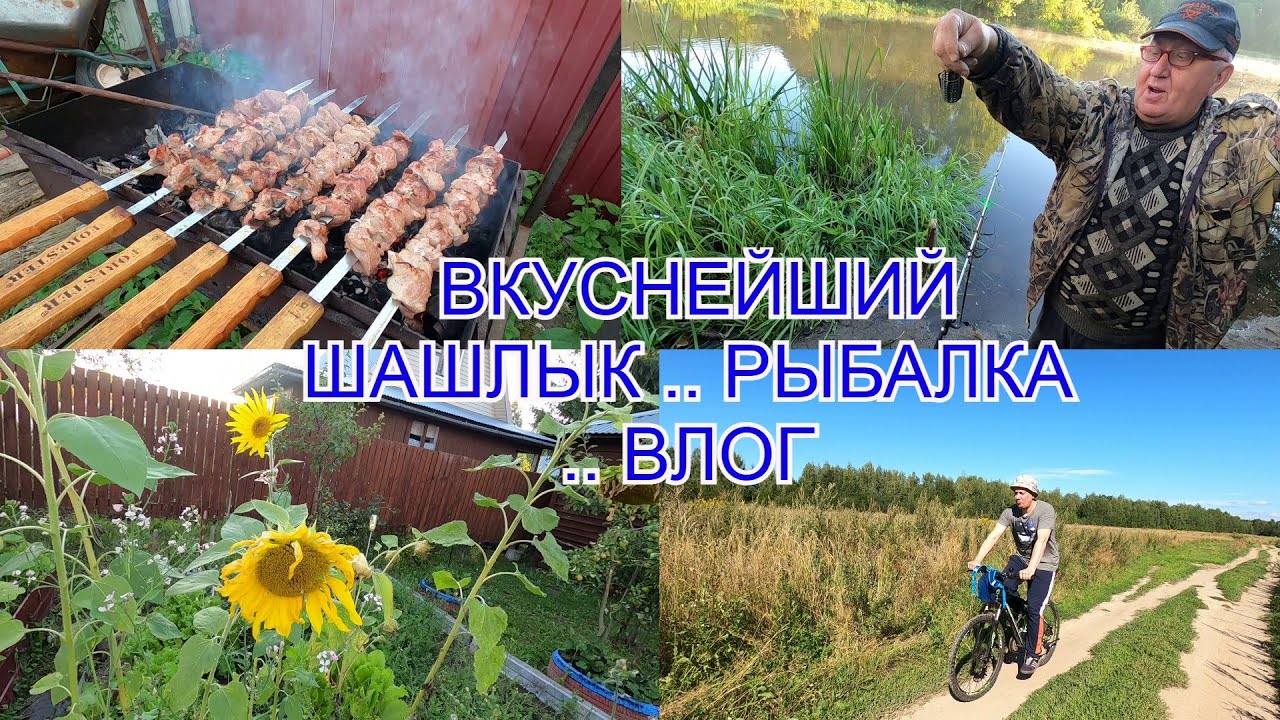 Мой Рецепт Шашлыка / Рыбалка на Реке Клязьме / Вело Прогулка / Дачный Влог