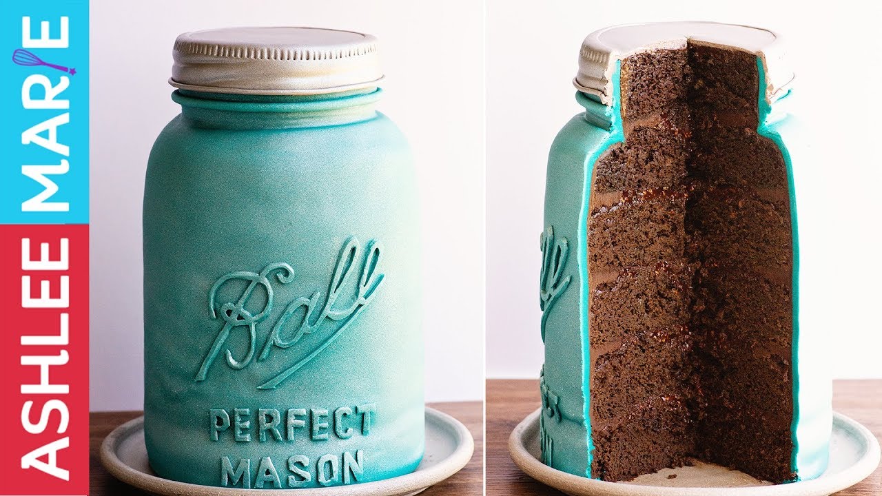 Mason Jar Cake Tutorial with Chocolate Raspberry Jam Filling