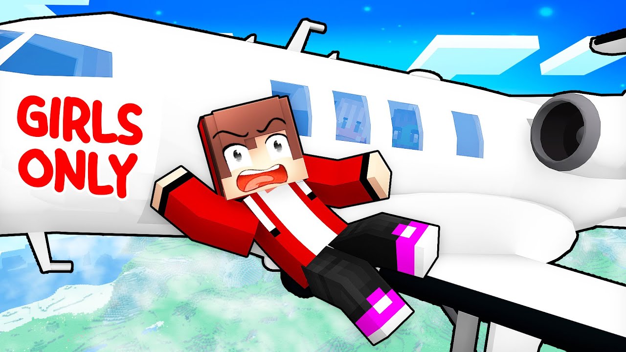 Maizen STUCK on a GIRL ONLY PLANE in Minecraft! - Parody Story(JJ and Mikey TV)