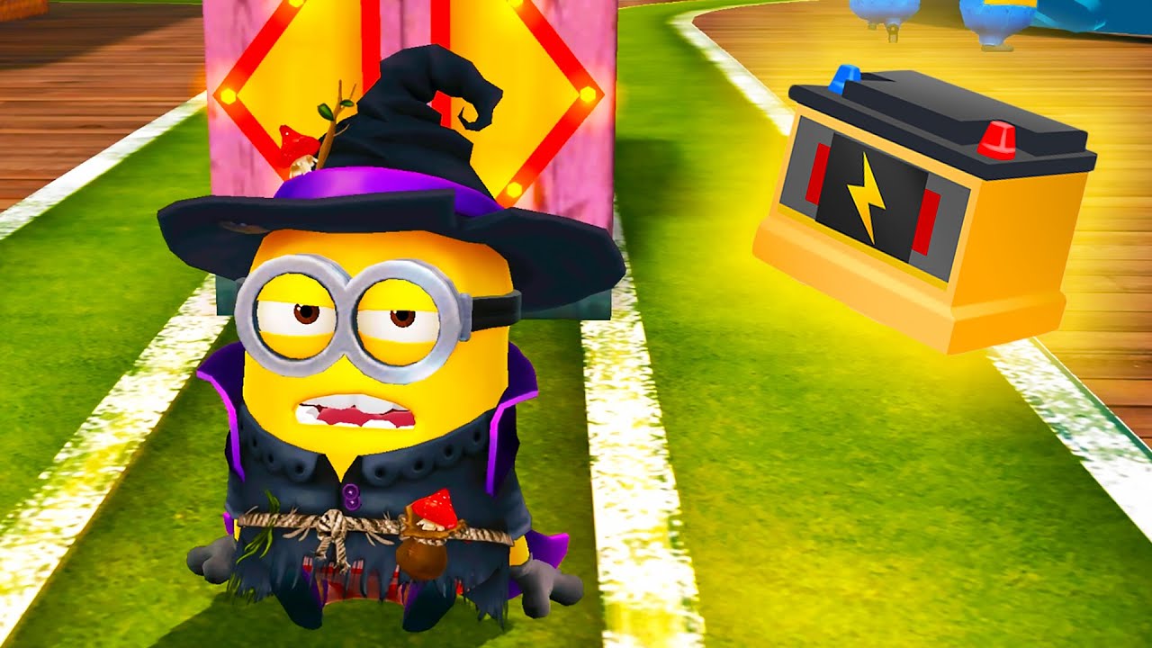 Witch Minion Collects Batteries in Brazilian Soccer Special Mission ! Minion rush Game