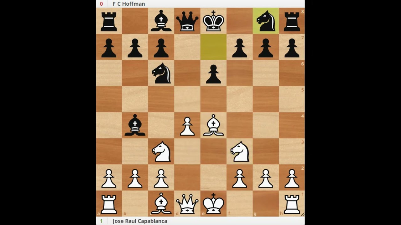 Capablanca Chess Miniature | Capablanca vs Hoffman 1922 #chess #chessopenings #chessgame