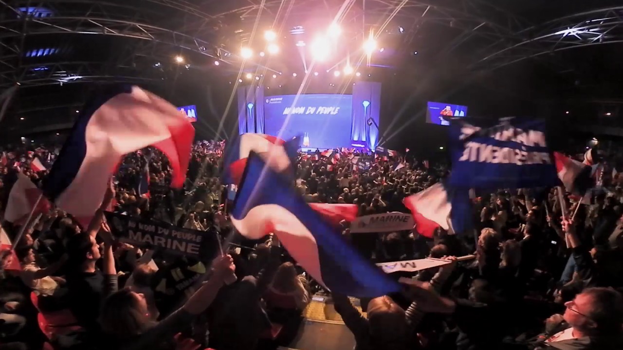 VIDEO 360 : French election: Marine Le Pen holds rally in Paris