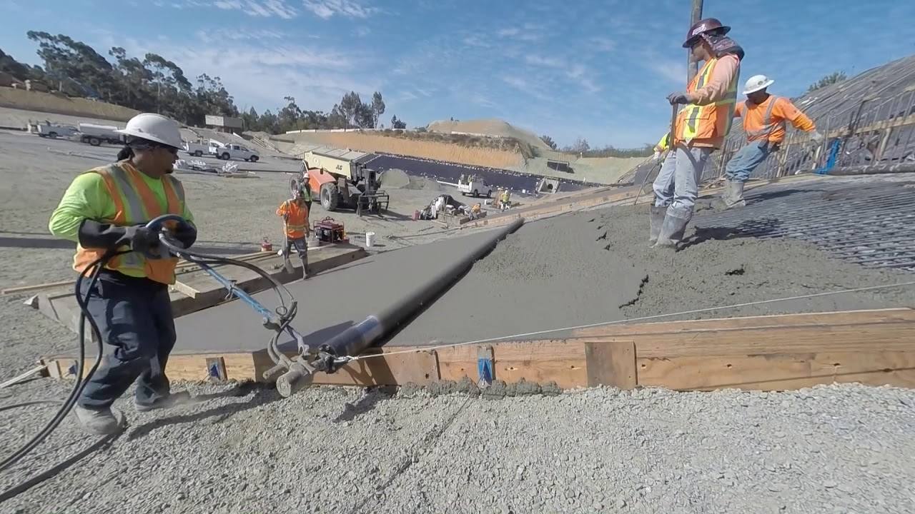 Bunyan screed on slope with winch