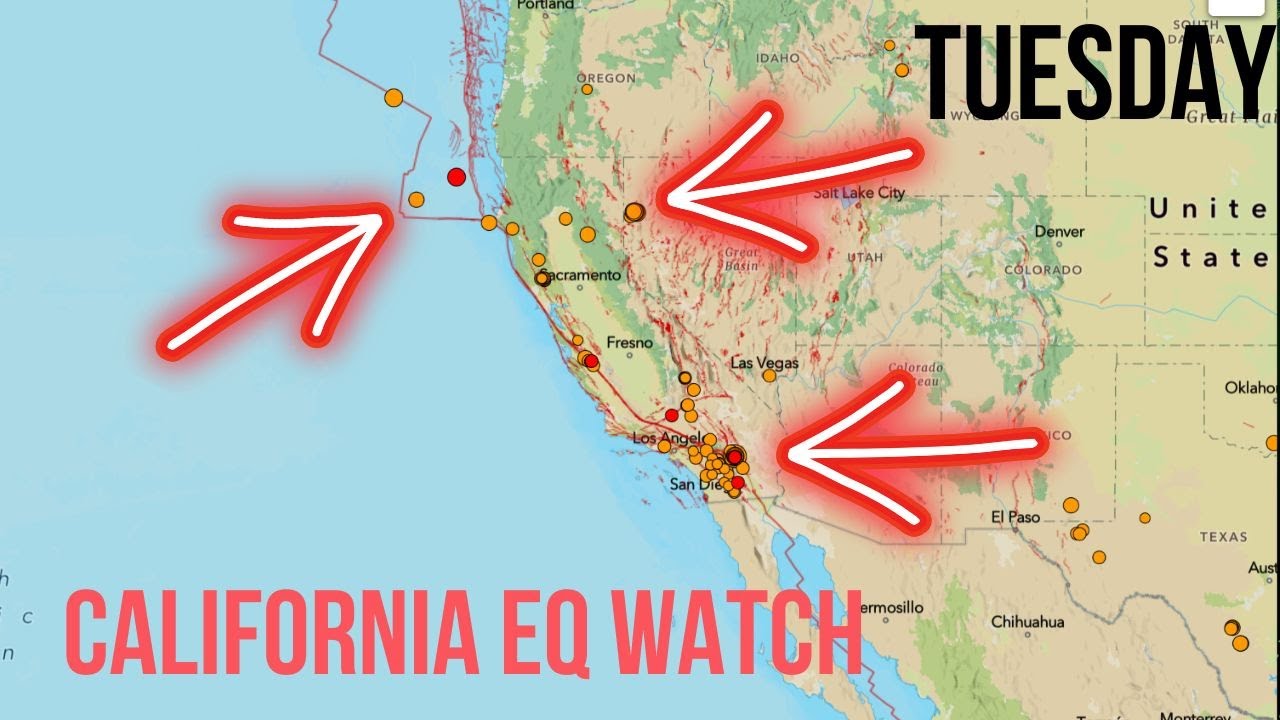 Major uptick in Earthquakes across California. 3.8 EQ Illinois. Tuesday update.