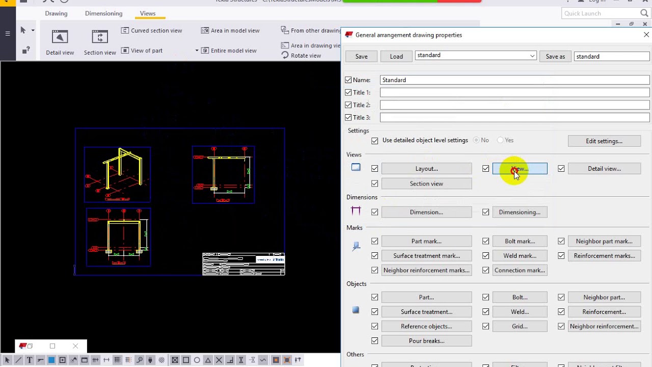 Tự học Tekla Structures 2018 - Bản vẽ GA