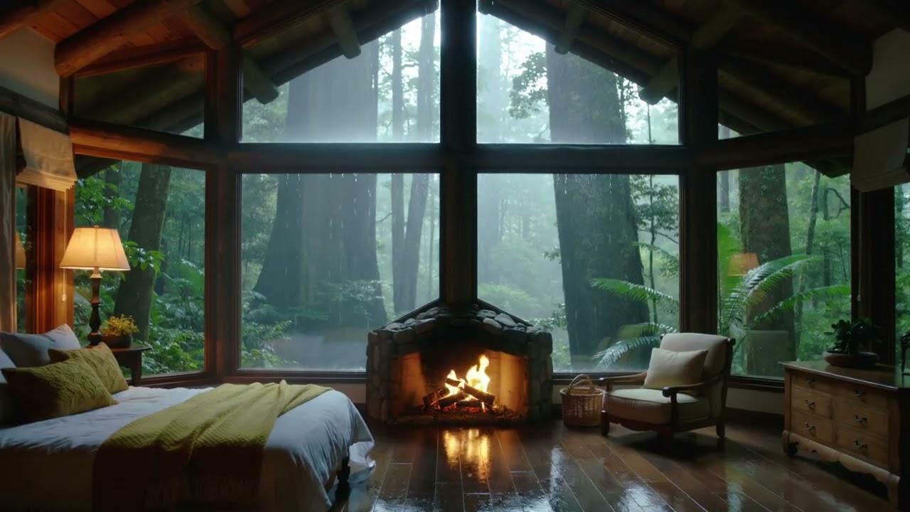 Rain Sound & Fireplace