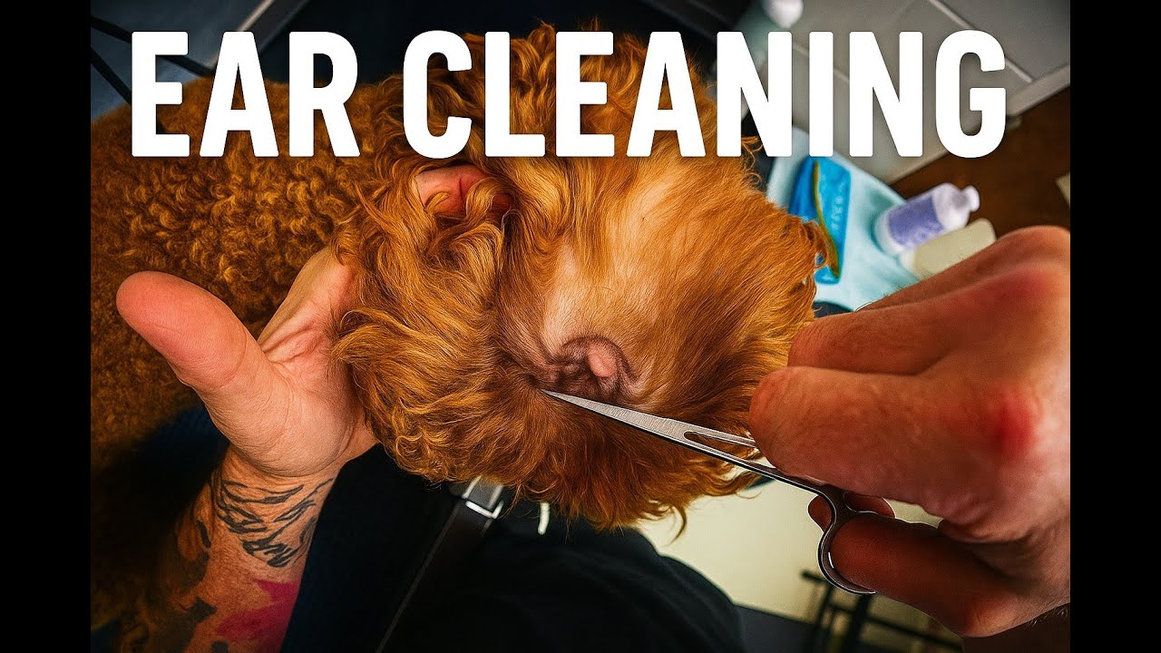 Чистка ушей Dirty Doodle. Ушной порошок, выщипывание шерсти, мытье ушей и т.д. Урок по уходу за с...