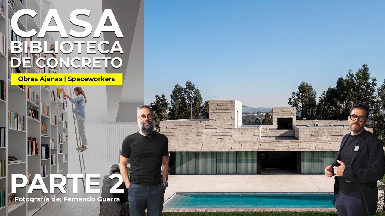 CASA BIBLIOTECA en PORTUGAL, TECHOS a DIFERENTES ALTURAS de CONCRETO P2 Obras Ajenas | Spaceworkers