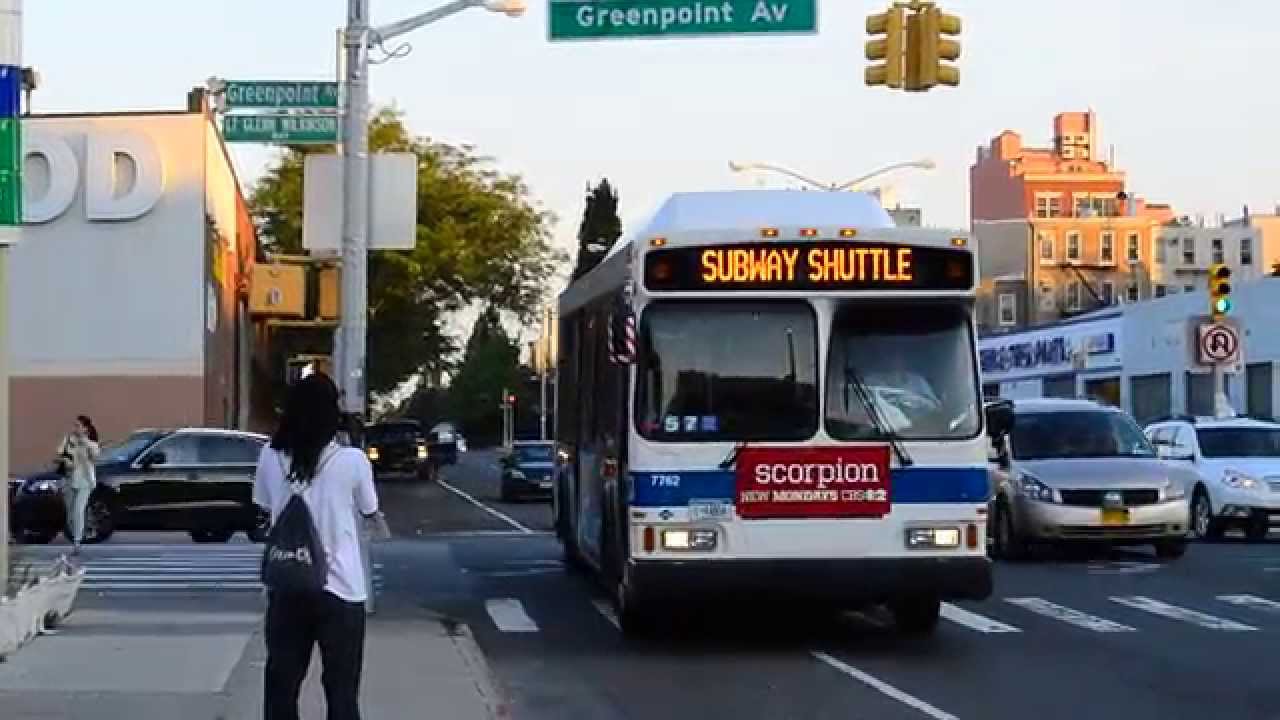 2003-2004 Orion VII CNG 7762 On The G Train Subway Shuttle @ Greepoint Avenue & McGuinness Blvd