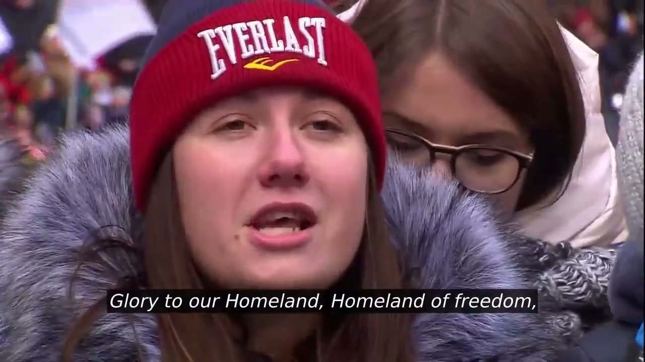 Putin sings the Russian National Anthem