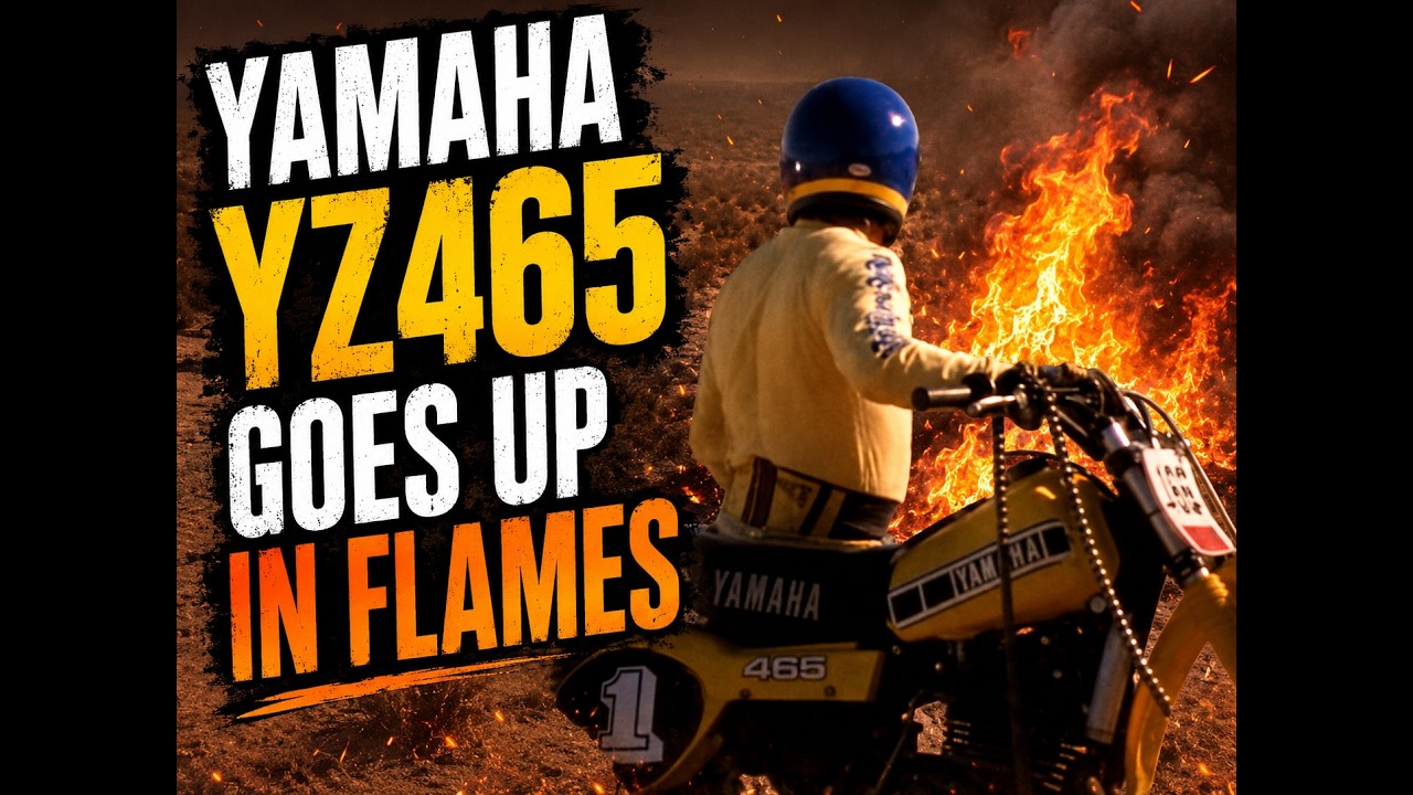 Yamaha YZ 465 goes up in flames
