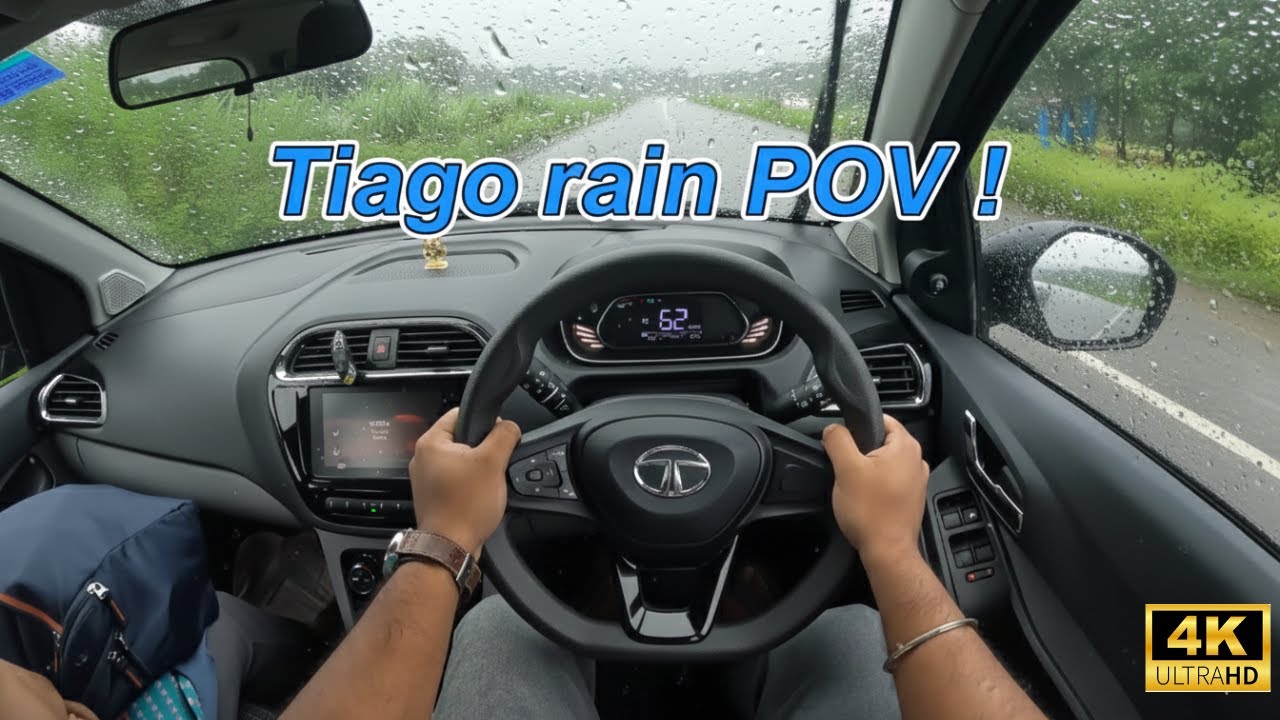 Tiago pov rain drive | Tata Tiago (amt) | Relaxing video.