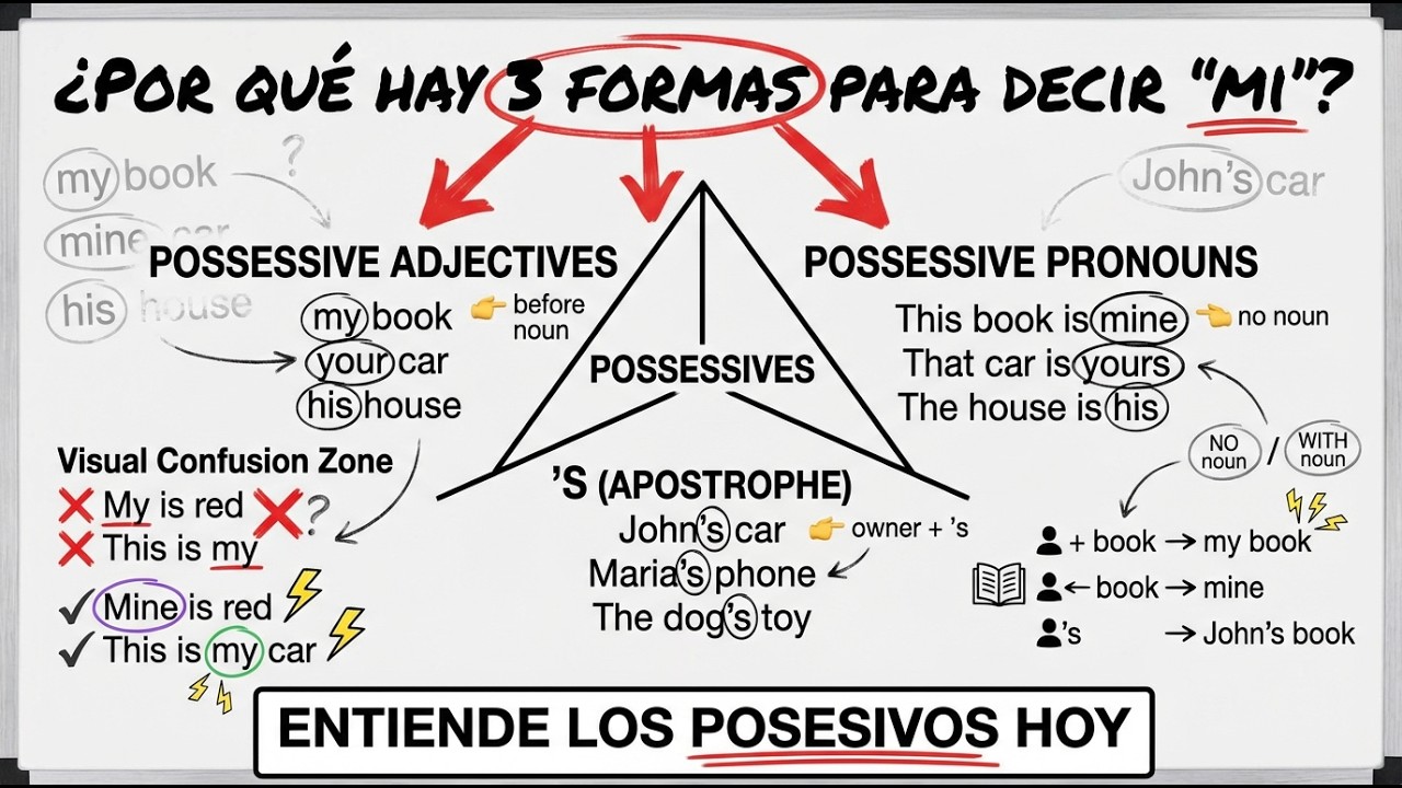 Posesivos en inglés! (Adjetivos, Pronombres, Apóstrofo) Aprende Ingles facil
