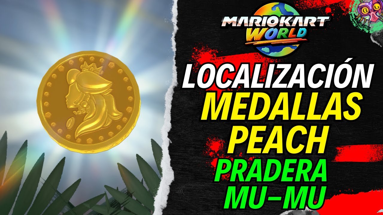 LOCALIZACIÓN MEDALLAS DE PEACH en ESTADIO PEACH | GUÍA 100% | 💯Mario Kart World🏆