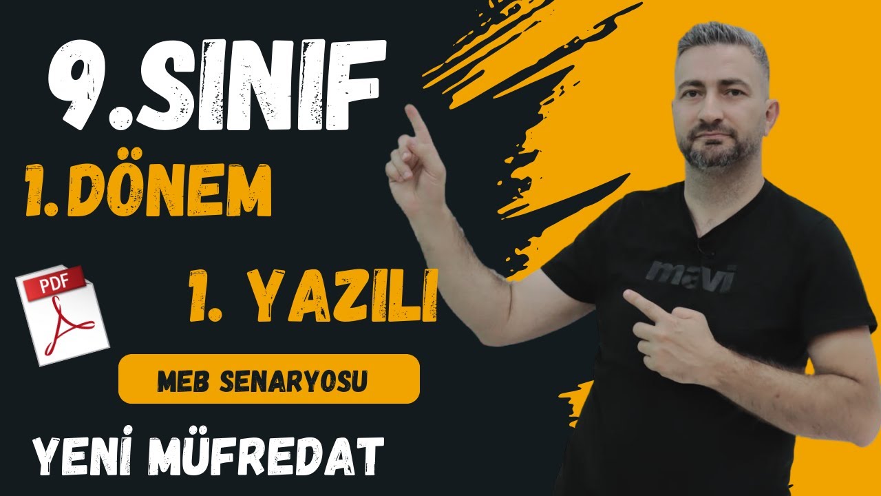 9. SINIF/1. DÖNEM 1. YAZILI/FULL TEKRAR/MEB SENARYOSU+PDF/ YENİ MÜFREDAT/ HEDEF 100