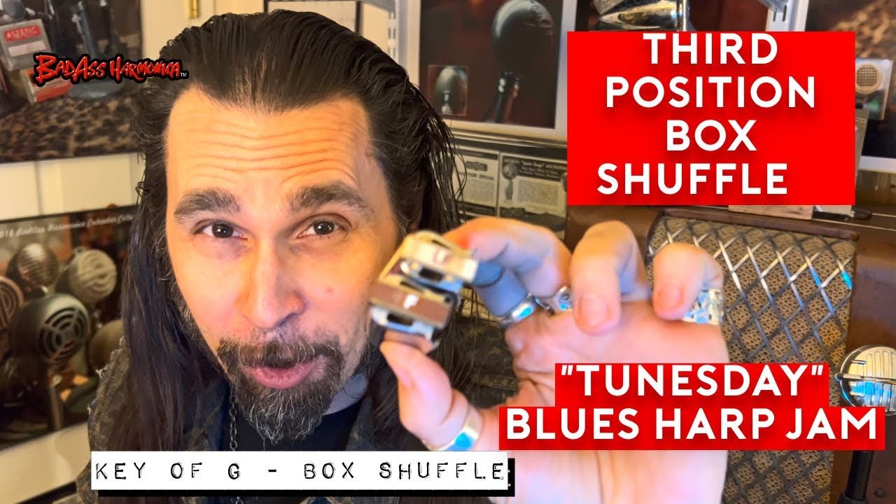How To Not Suck with a Box Shuffle - Blues Harmonica Jam  - 3rd Position Harp Licks  - Tunesday 89