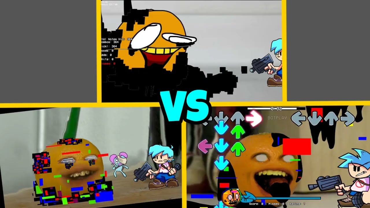 FNF VS Glitched Annoying Orange: New vs Old | Rhythmic Evolution Comparison Showcase