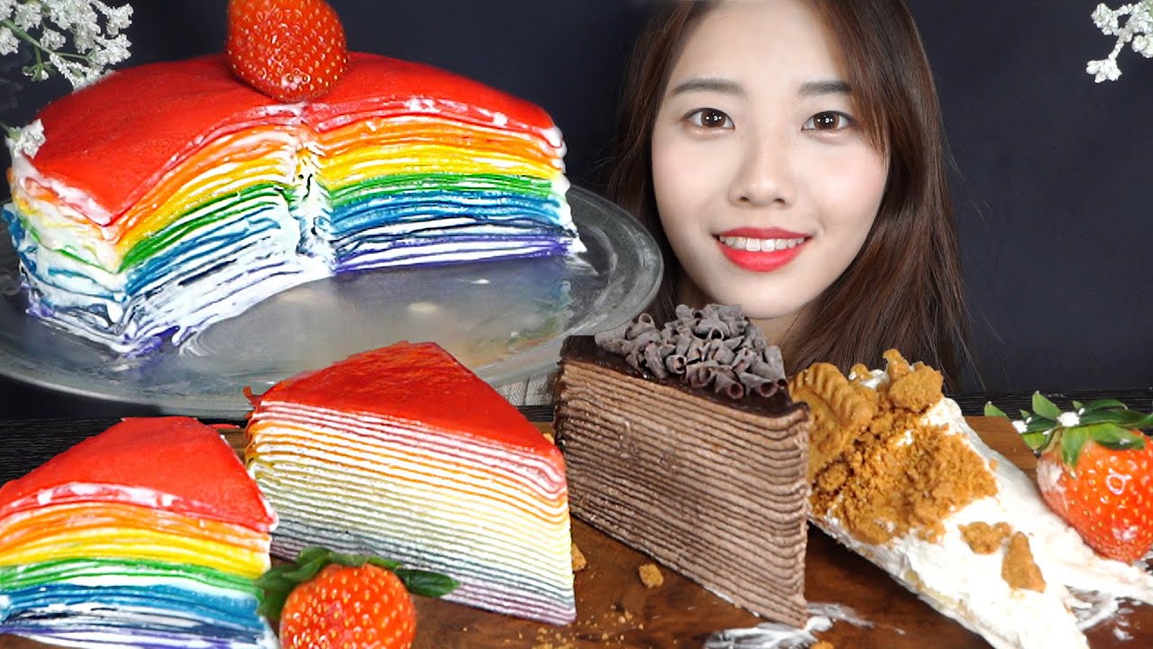 Handmade Crepe cake Mukbang ASMR Real Sound SUNA ASMR