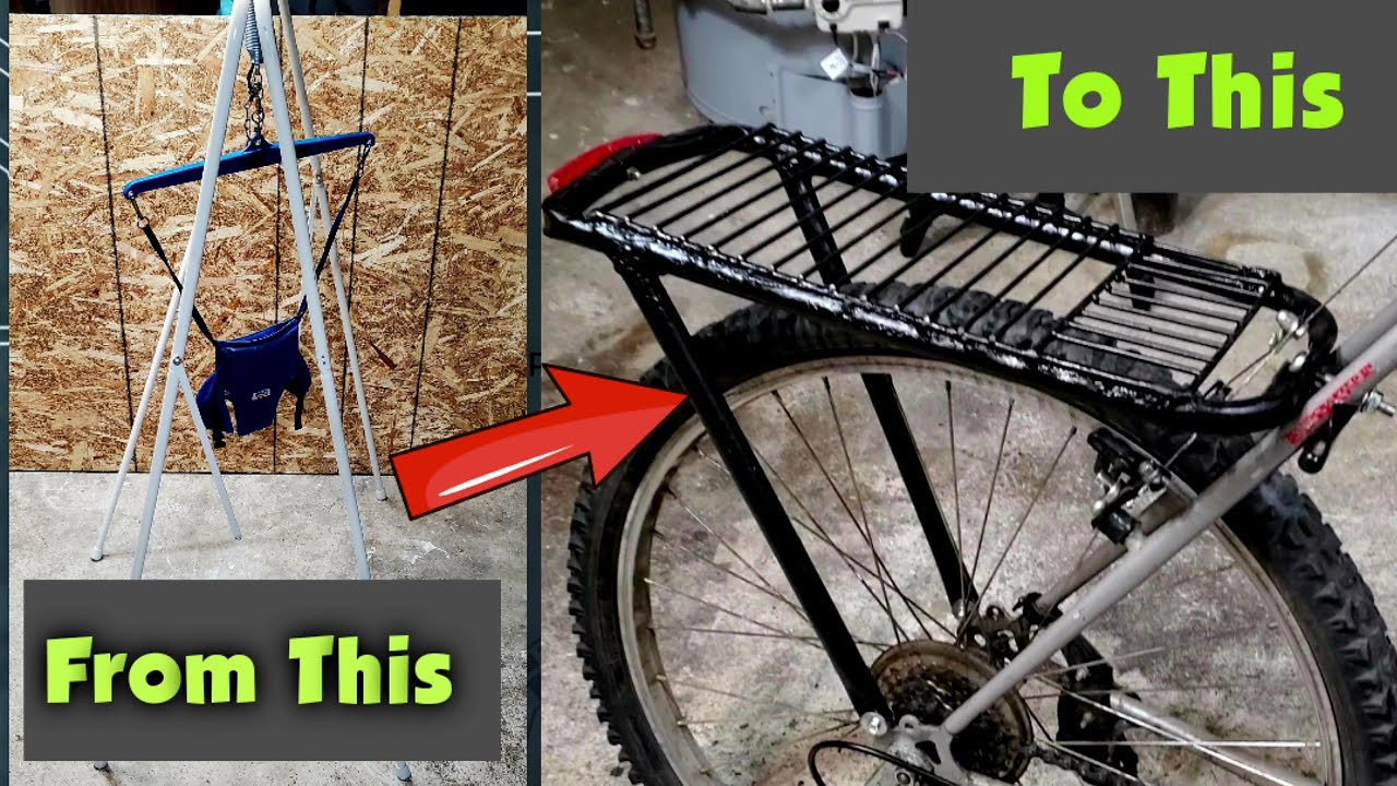 Making Heavy Duty Rear Bike Cargo Rack From Baby Swing, How To Make Bike Rack