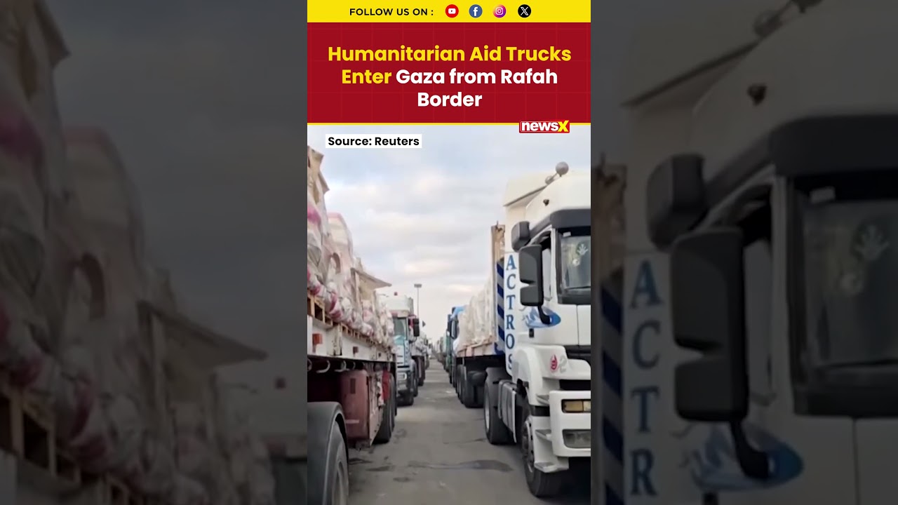 #gazacrisis | Humanitarian Aid Trucks Enter Gaza via Rafah Border Amid Crisis #gaza #gazawar