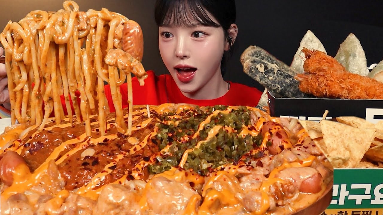 꾸덕매콤 두찜 신메뉴! 타코라구요찜닭 먹방🥘 대왕튀김까지 왕창 먹어볼게요 Creamy Taco Jjimdak Mukbang Asmr