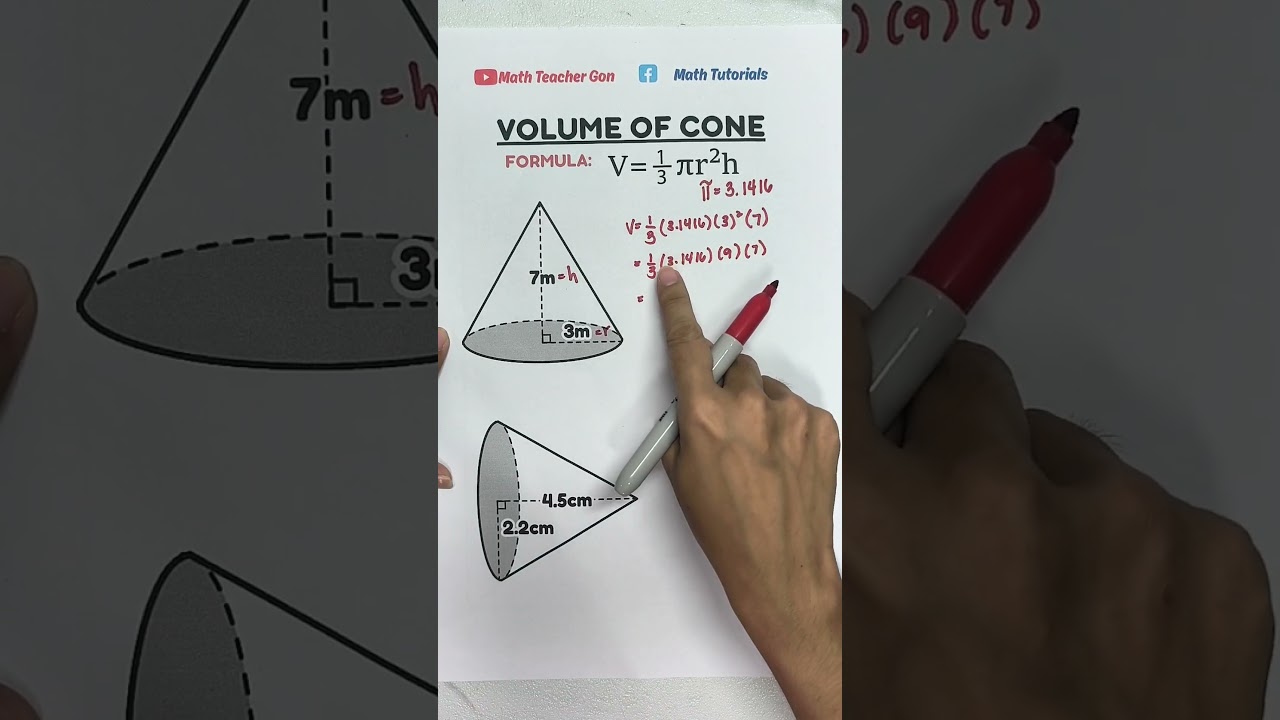 Solving the Volume of A Cone #mathteachergon #maths