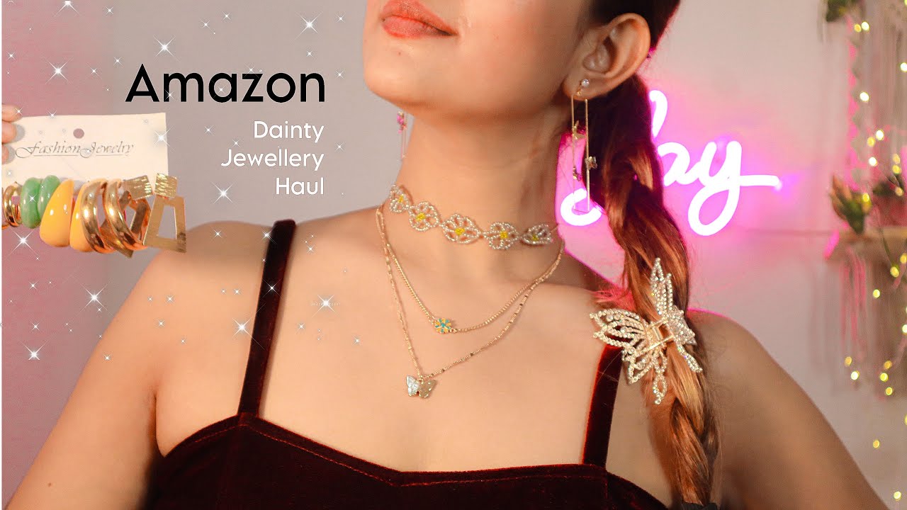 AMAZON affordable Dainty Jewellery Haul | Trendy Necklace, Bracelet, Earrings, Rings|Charchita Sarma