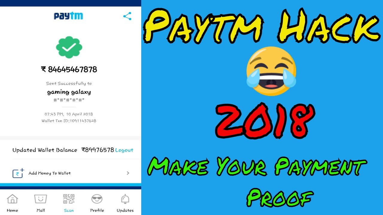 PayTm Wallet New Hack Tricks Of 2018 With 100% Working [Must Watch]