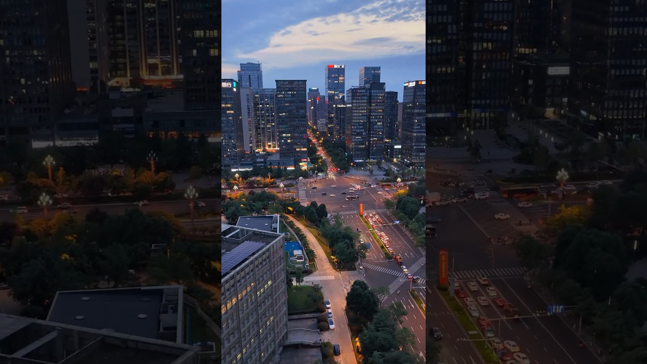 Chengdu, China, a south west city. #skyline #travel #ytshorts #megacity #cityscape #china #drone ￼