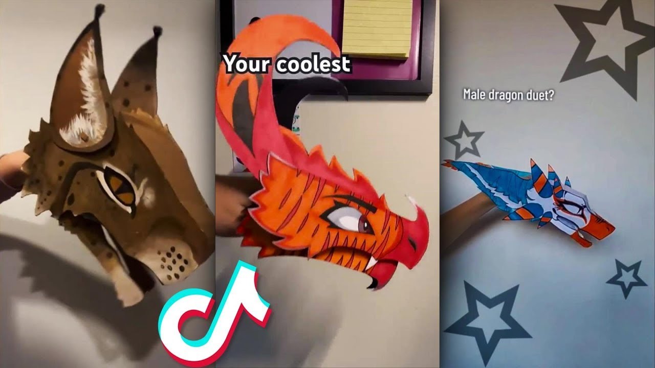 😈 THE AMAZING Paper Dragon 🔥Dragon Puppet TikTok Compilation😍 #2